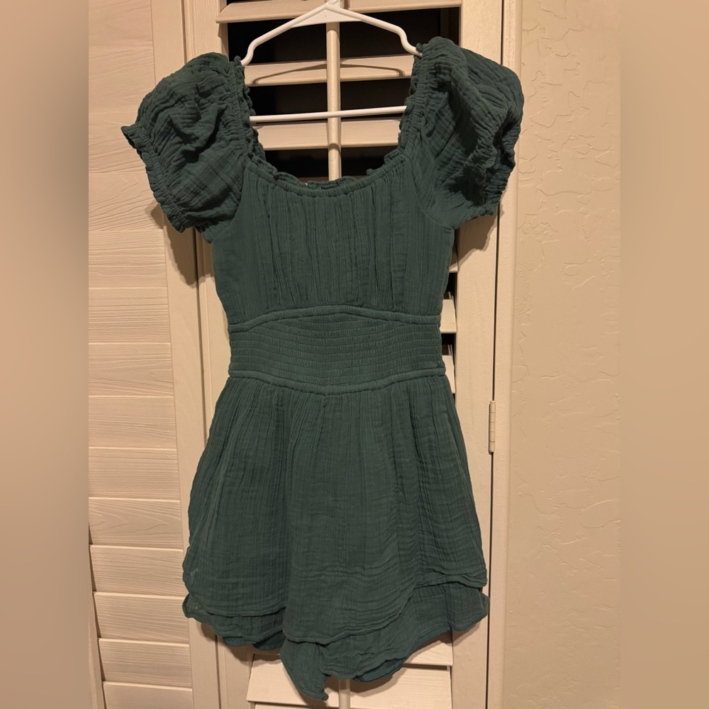 Hollister green romper xs